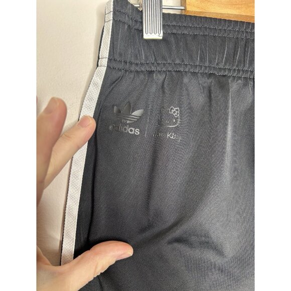Adidas X Hello Kitty Kids Black White Striped Jogger Pants Size Large - Picture 4 of 10
